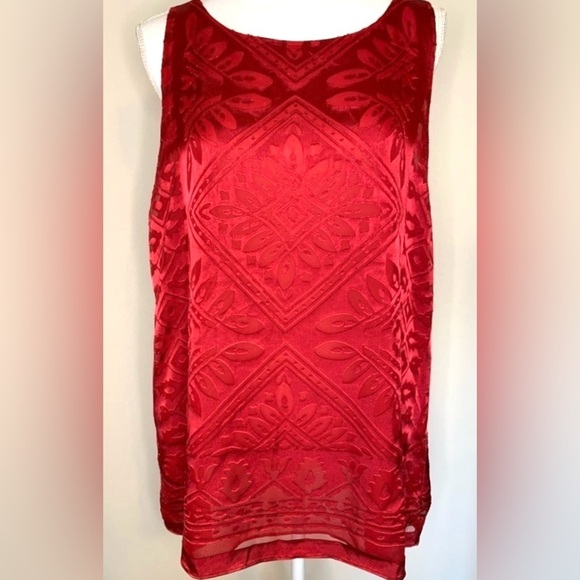 Max Studio Tunic Tank Red Women Boho Size Small to Medium Office - Picture 1 of 8